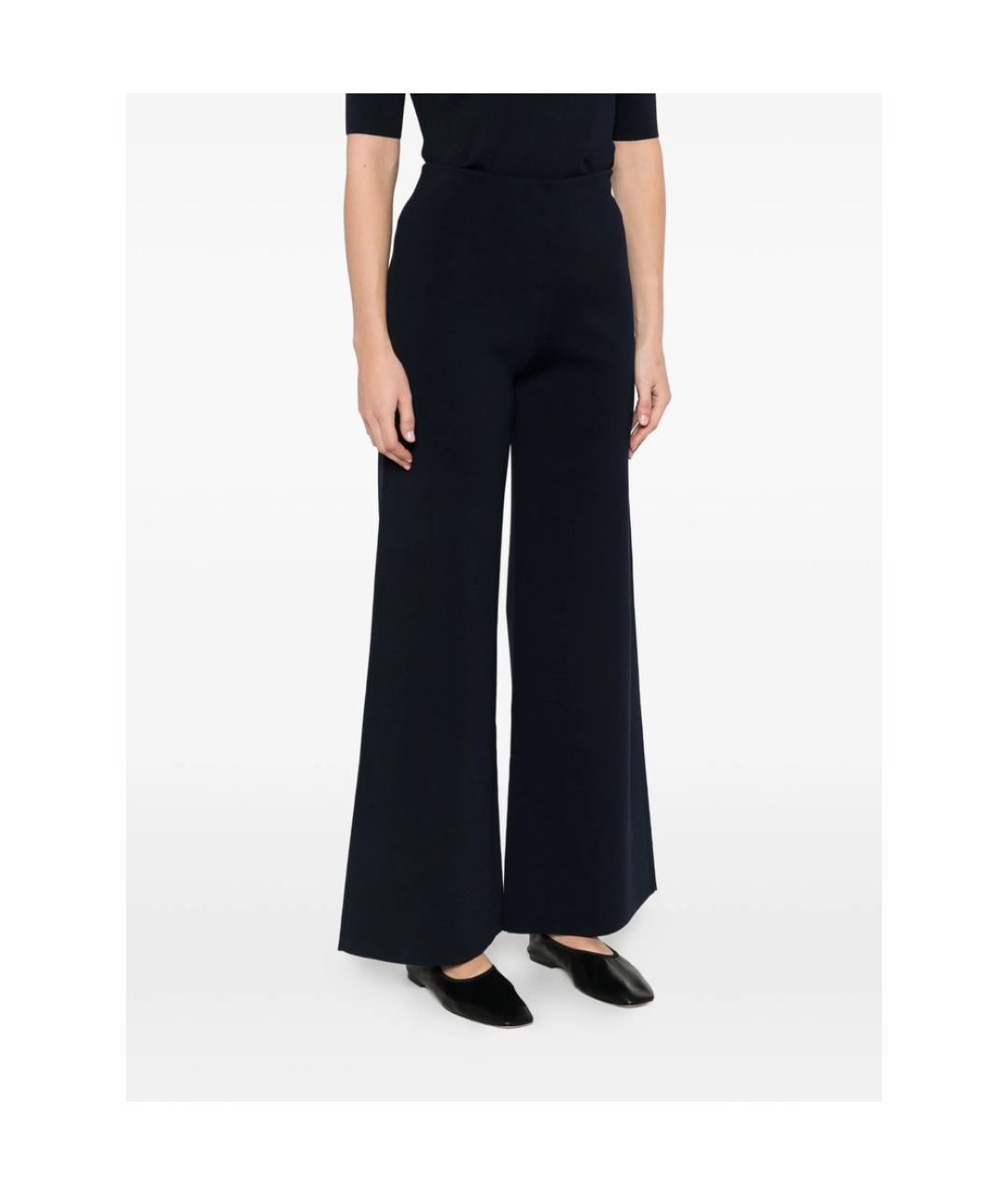 MAX MARA Синие полиамидовые прямые брюки, фото 3