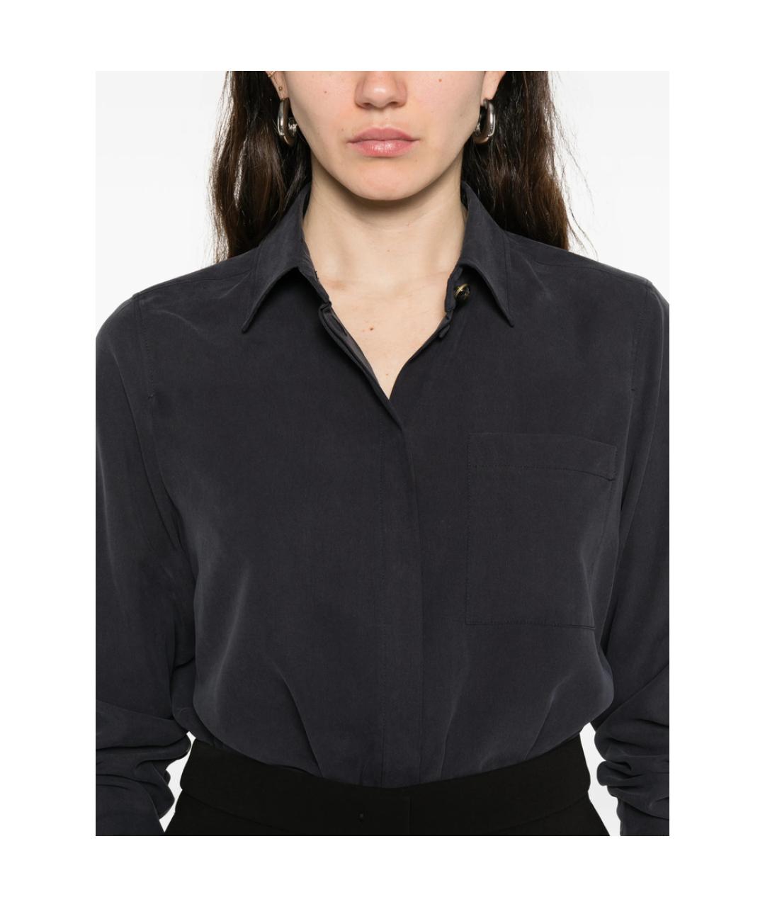 MAX MARA Синяя шелковая рубашка, фото 3