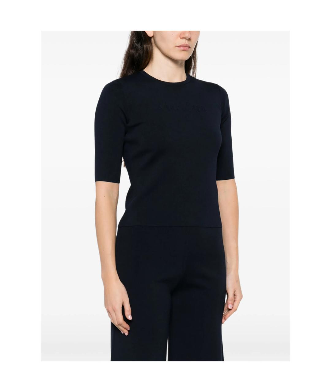MAX MARA Синяя полиамидовая футболка, фото 4