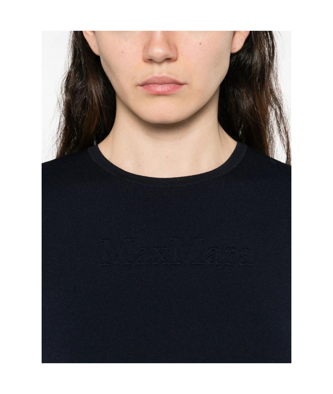MAX MARA Синяя полиамидовая футболка, фото 2