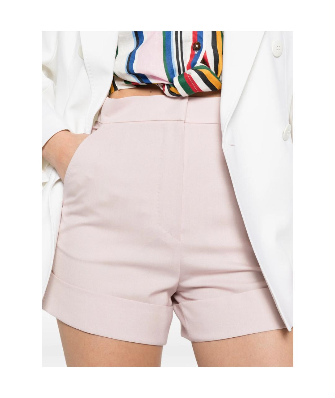 MAX MARA Розовые шерстяные шорты, фото 3