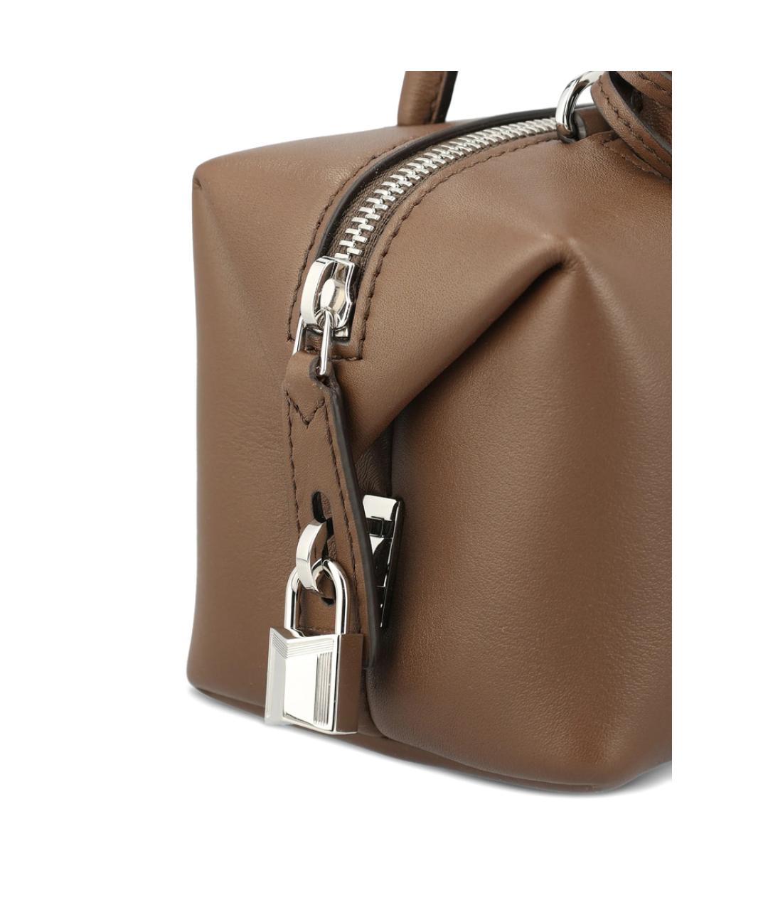 MAX MARA Коричневая кожаная сумка с короткими ручками, фото 2