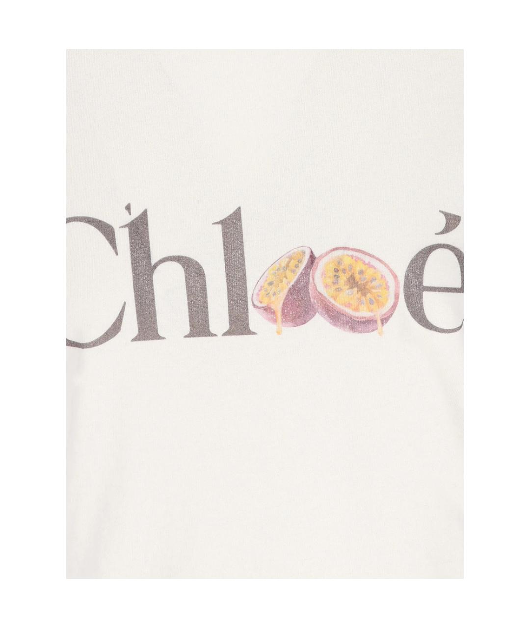 CHLOE Белая хлопковая футболка, фото 2