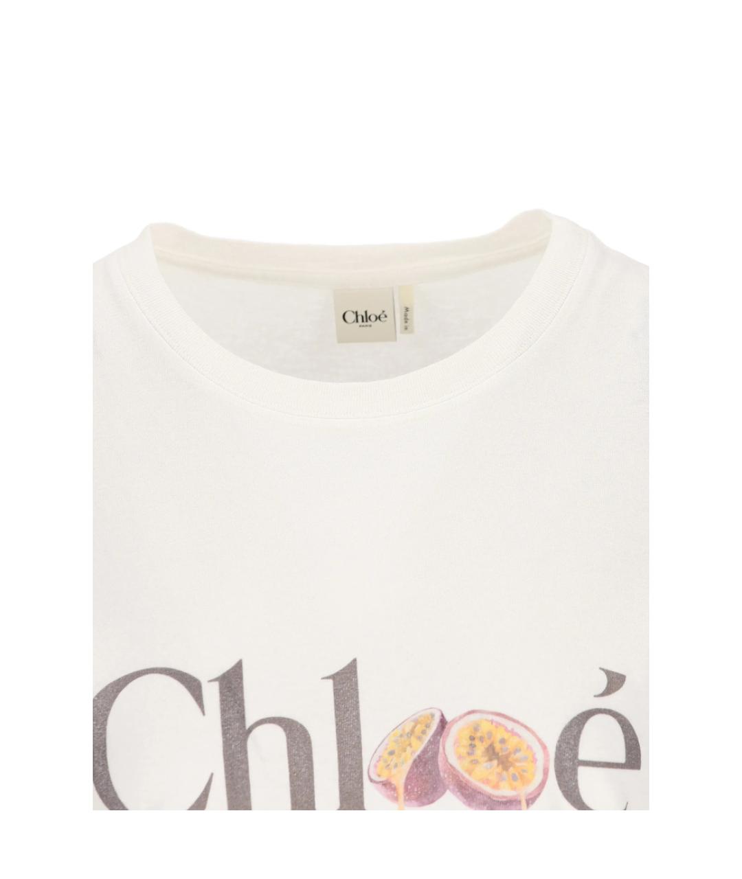 CHLOE Белая хлопковая футболка, фото 4