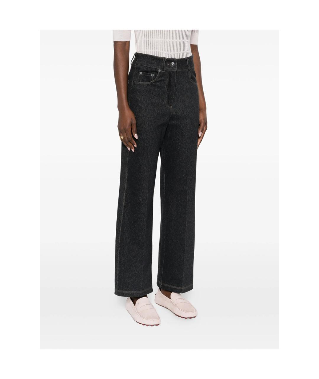 MAX MARA Синие полиэстеровые прямые брюки, фото 4