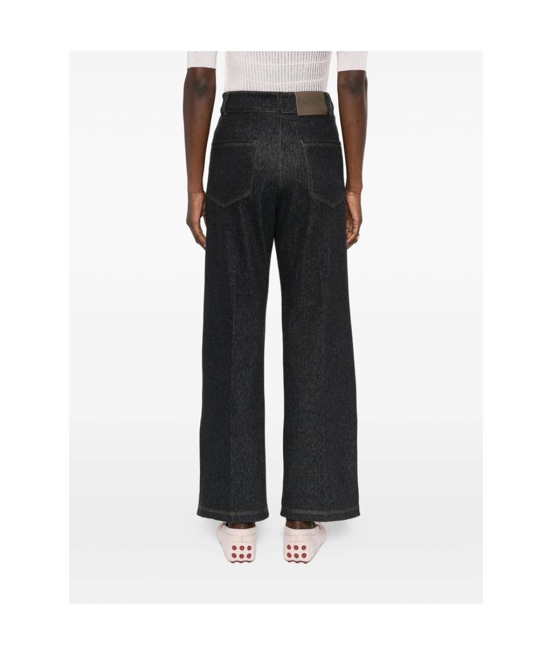 MAX MARA Синие полиэстеровые прямые брюки, фото 3
