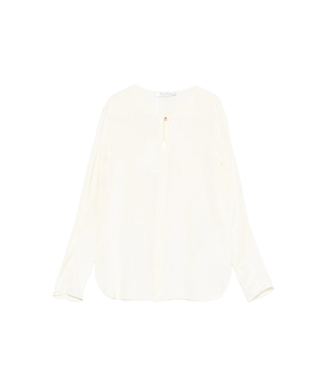 MAX MARA Белая шелковая блузы, фото 1