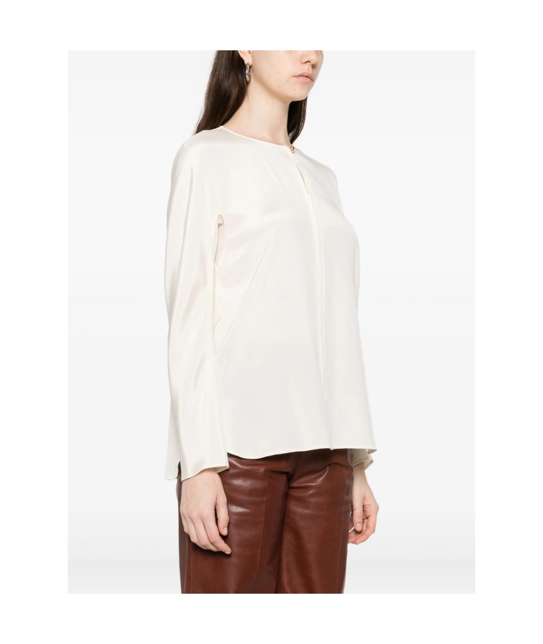 MAX MARA Белая шелковая блузы, фото 2
