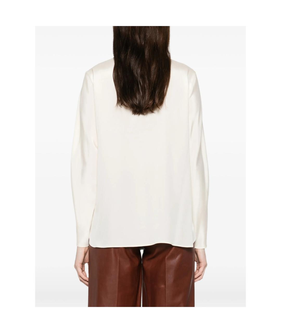 MAX MARA Белая шелковая блузы, фото 5