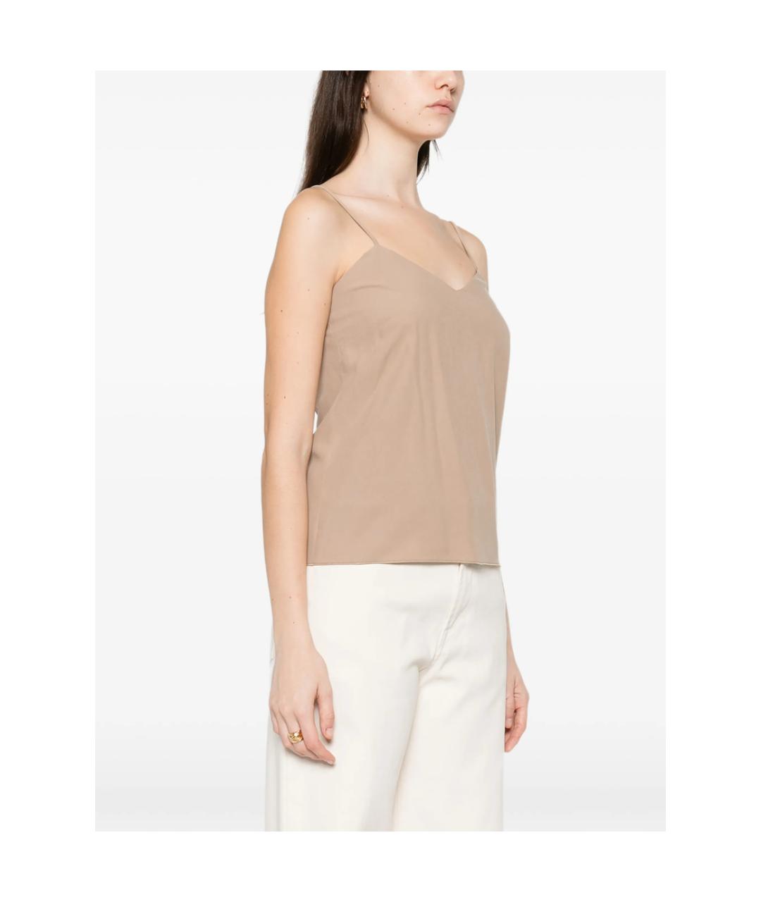 MAX MARA Бежевая шелковая блузы, фото 4