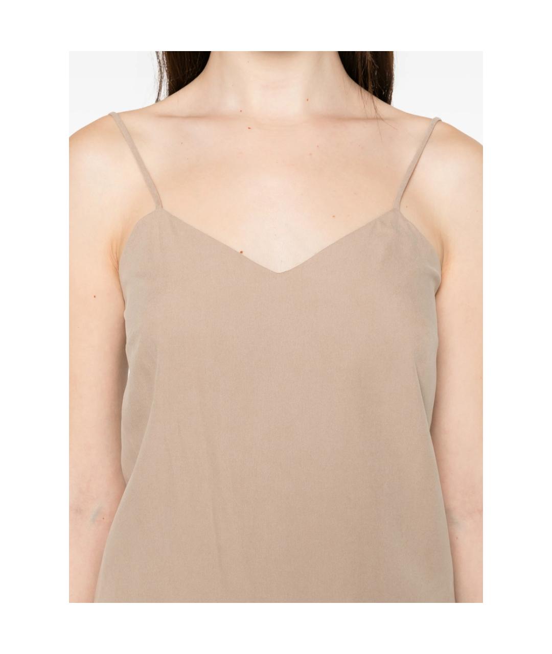 MAX MARA Бежевая шелковая блузы, фото 3