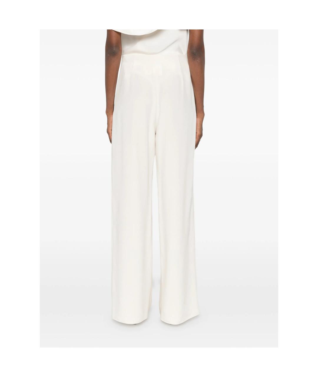 MAX MARA Белые шелковые брюки широкие, фото 5