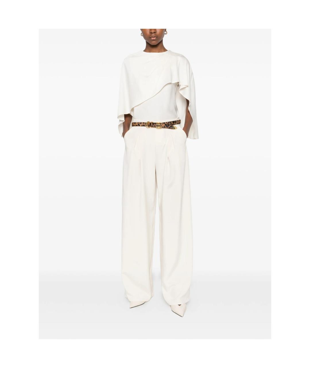 MAX MARA Белые шелковые брюки широкие, фото 2