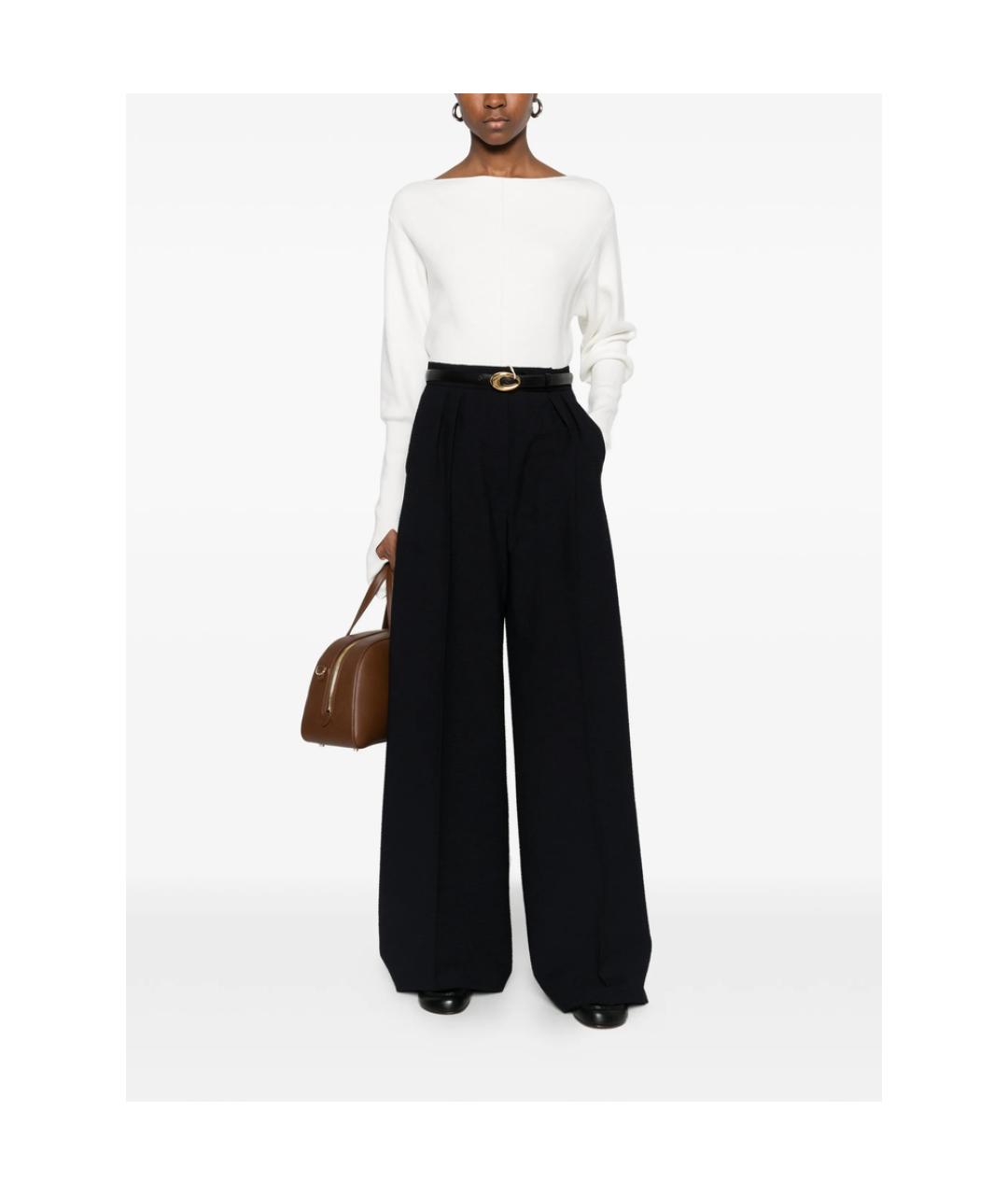 MAX MARA Синие полиамидовые брюки широкие, фото 3