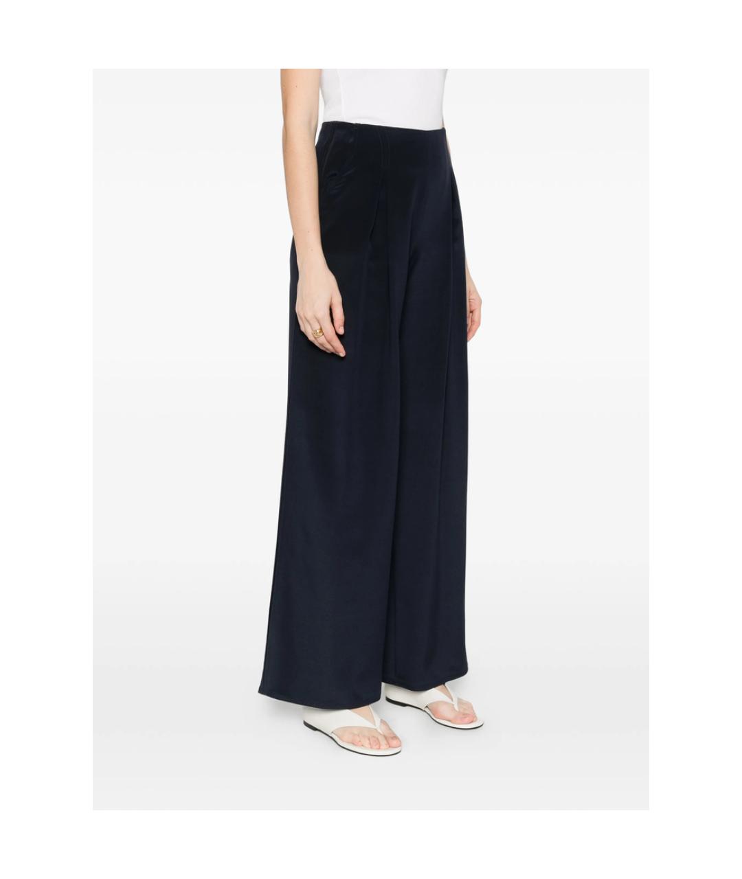 MAX MARA Синие шелковые брюки широкие, фото 2