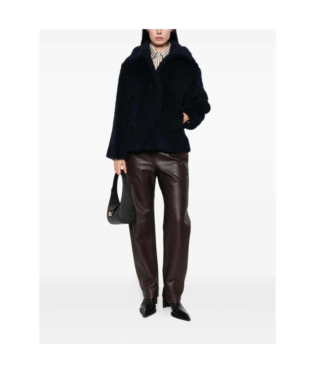 MAX MARA Синее шерстяное пальто, фото 5