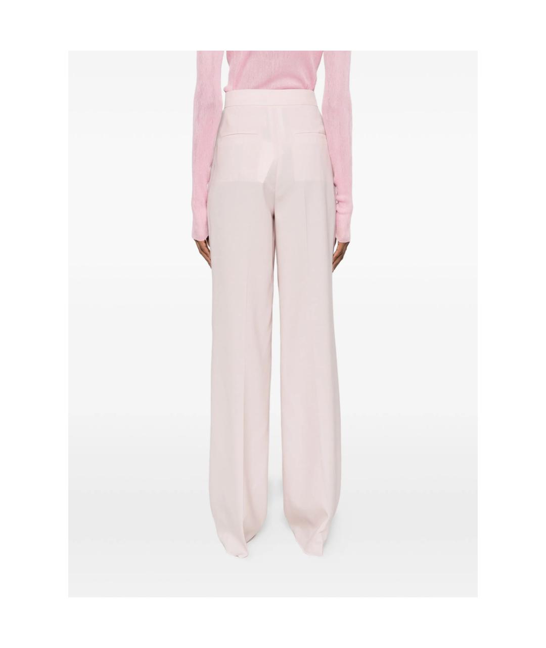 MAX MARA Розовые шелковые прямые брюки, фото 4