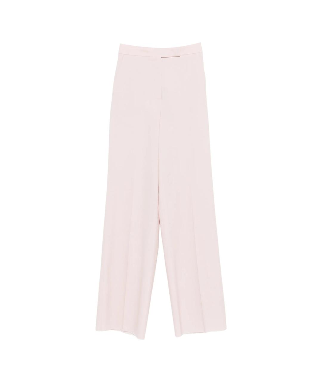 MAX MARA Розовые шелковые прямые брюки, фото 1