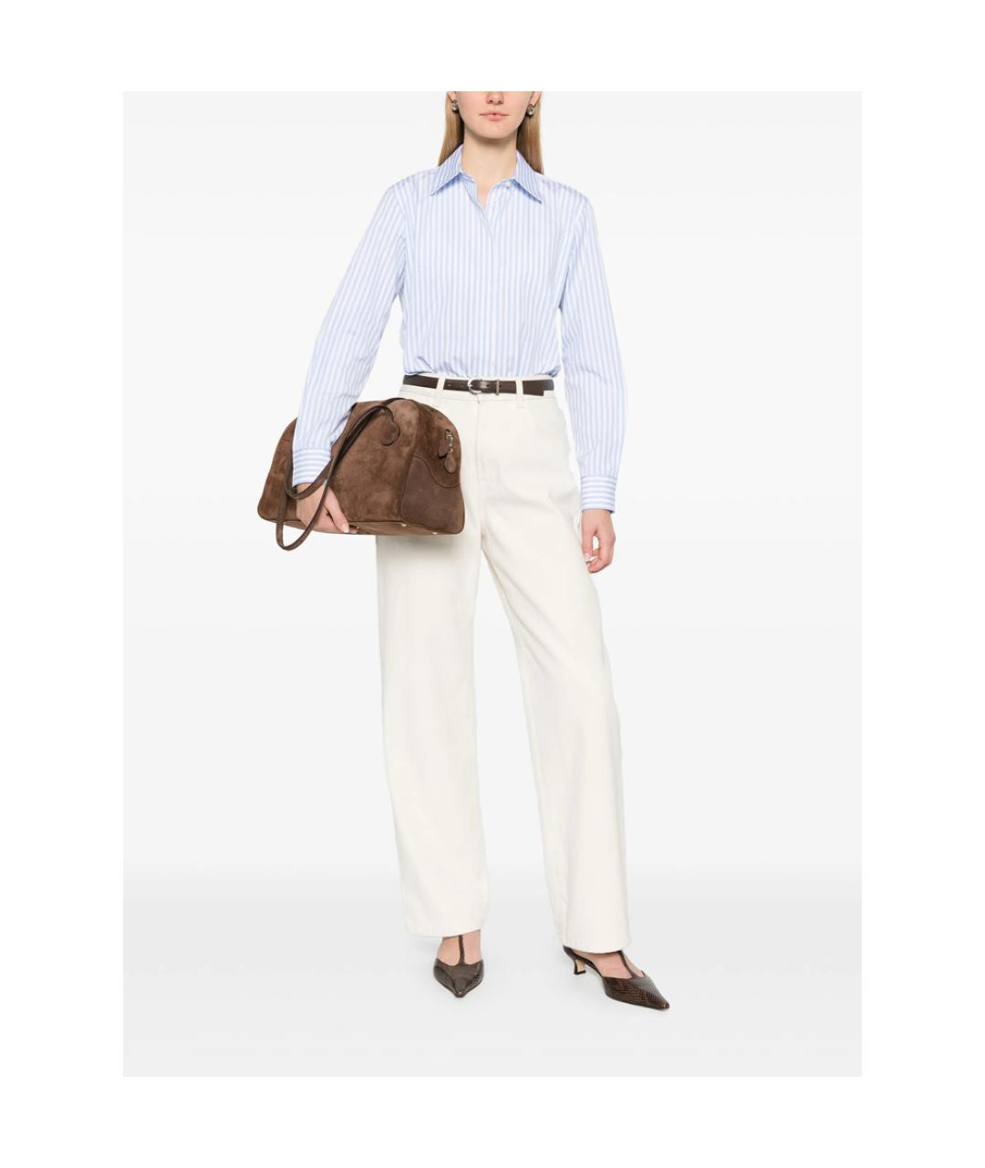 MAX MARA Голубая хлопковая рубашка, фото 4