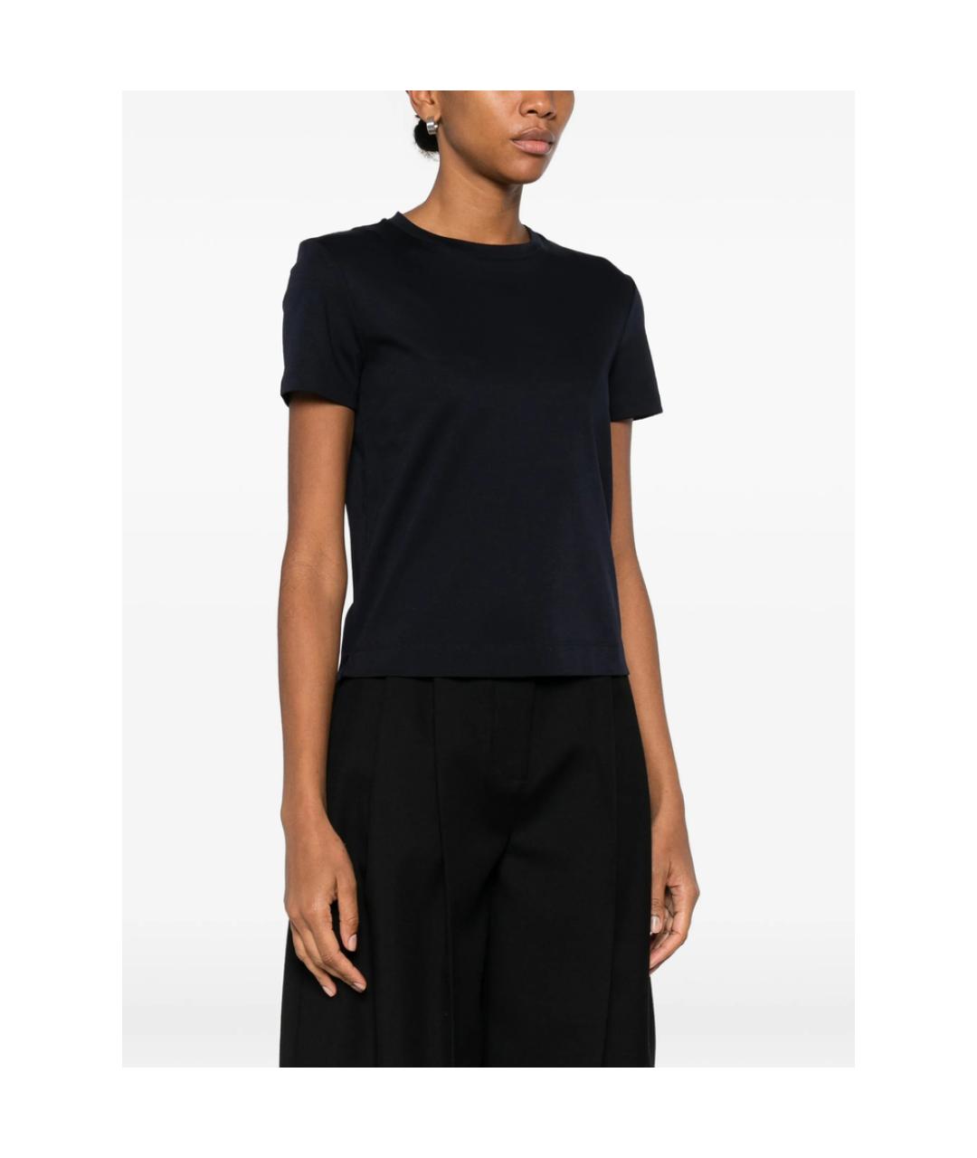 MAX MARA Синяя хлопковая футболка, фото 4