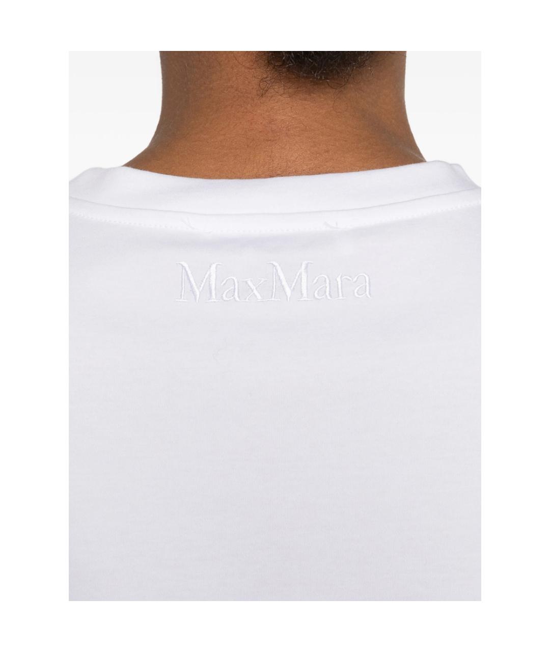 MAX MARA Белая хлопковая футболка, фото 3