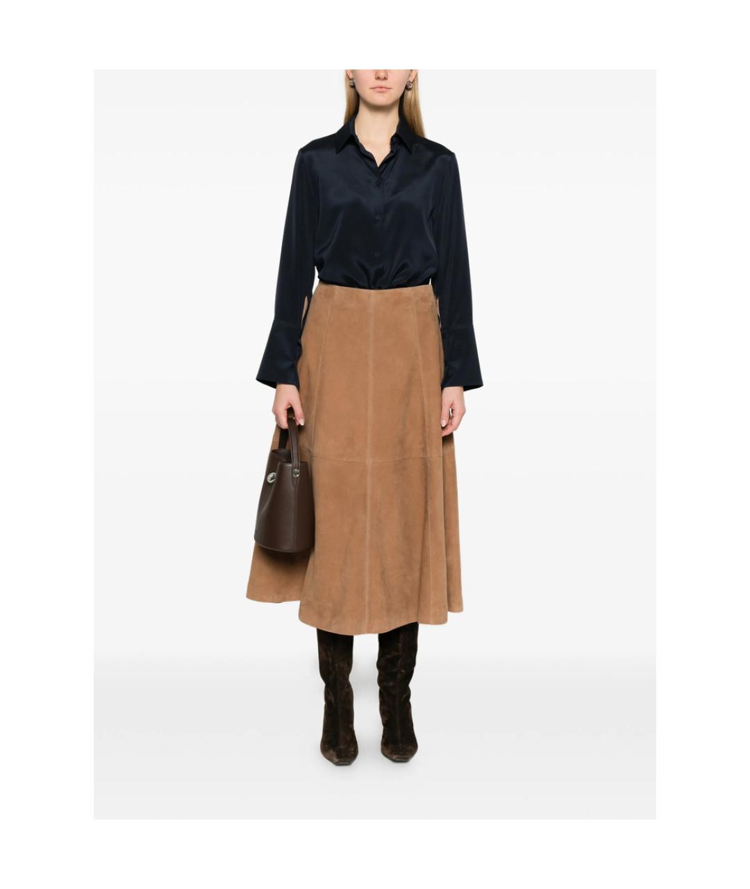 MAX MARA Синяя шелковая рубашка, фото 5