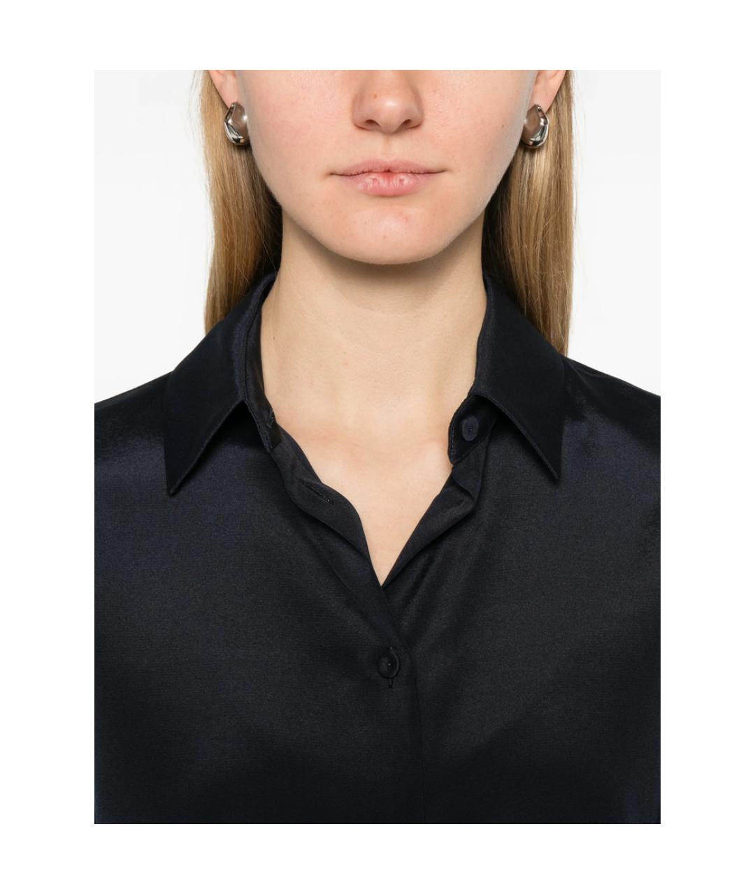 MAX MARA Синяя шелковая рубашка, фото 2