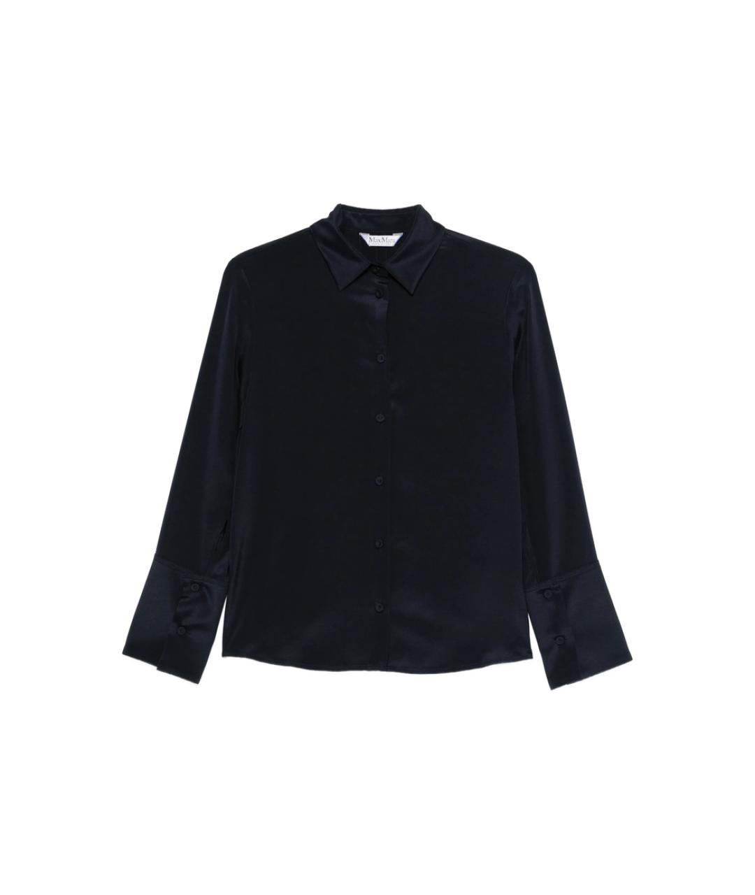 MAX MARA Синяя шелковая рубашка, фото 1
