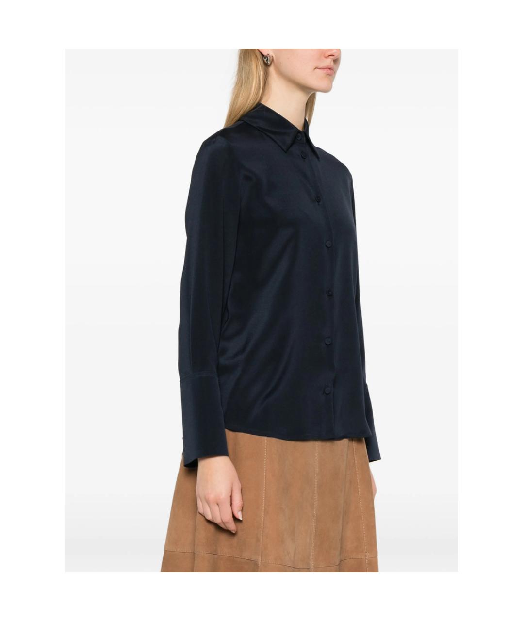 MAX MARA Синяя шелковая рубашка, фото 3