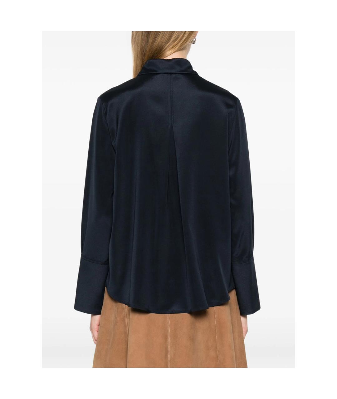 MAX MARA Синяя шелковая рубашка, фото 4