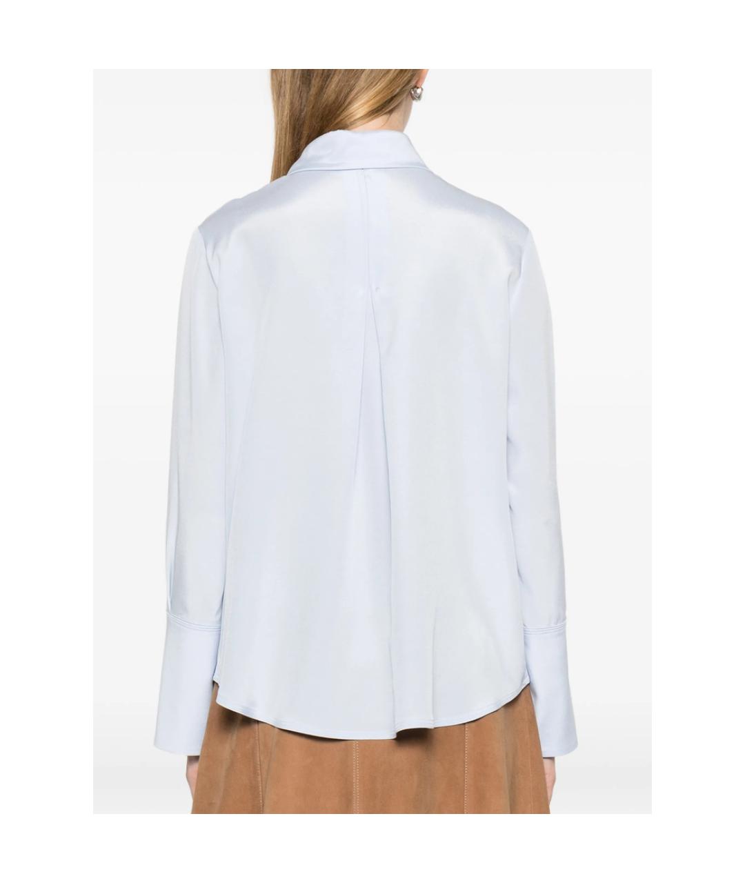 MAX MARA Голубая шелковая рубашка, фото 4