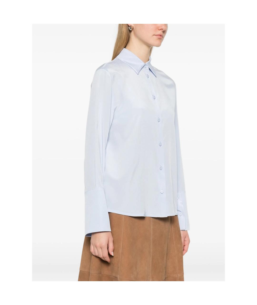 MAX MARA Голубая шелковая рубашка, фото 5