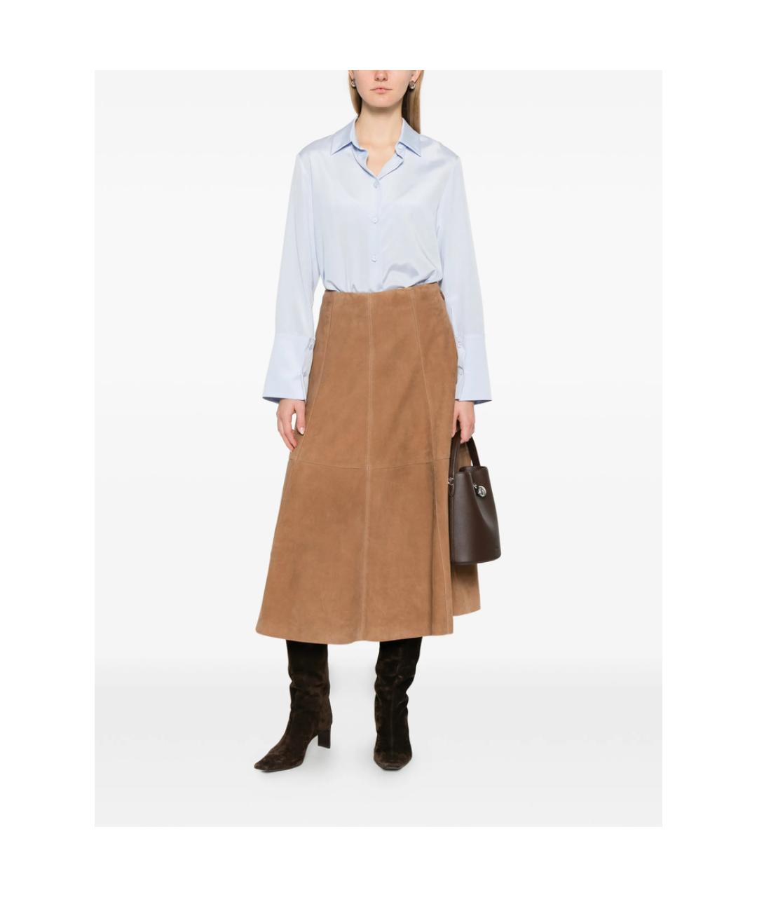 MAX MARA Голубая шелковая рубашка, фото 3