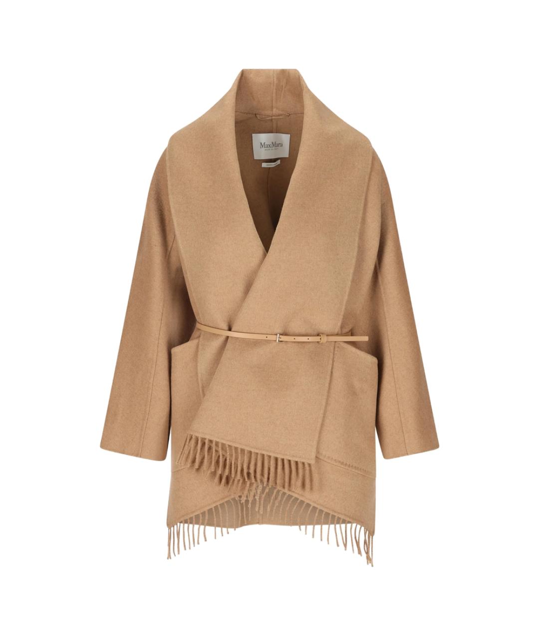 MAX MARA Бежевое шерстяное пальто, фото 2