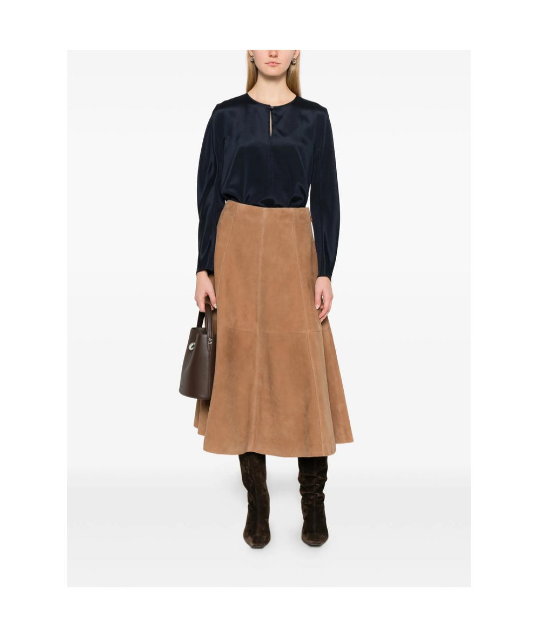 MAX MARA Синяя шелковая блузы, фото 5