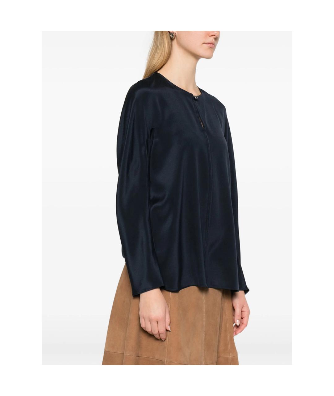 MAX MARA Синяя шелковая блузы, фото 2