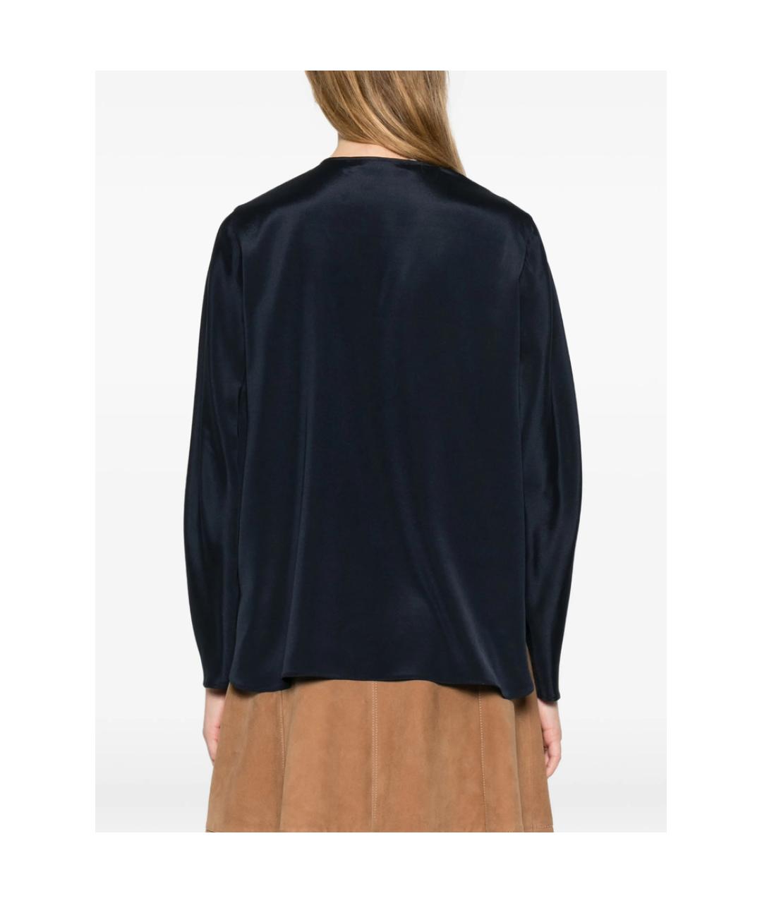 MAX MARA Синяя шелковая блузы, фото 3