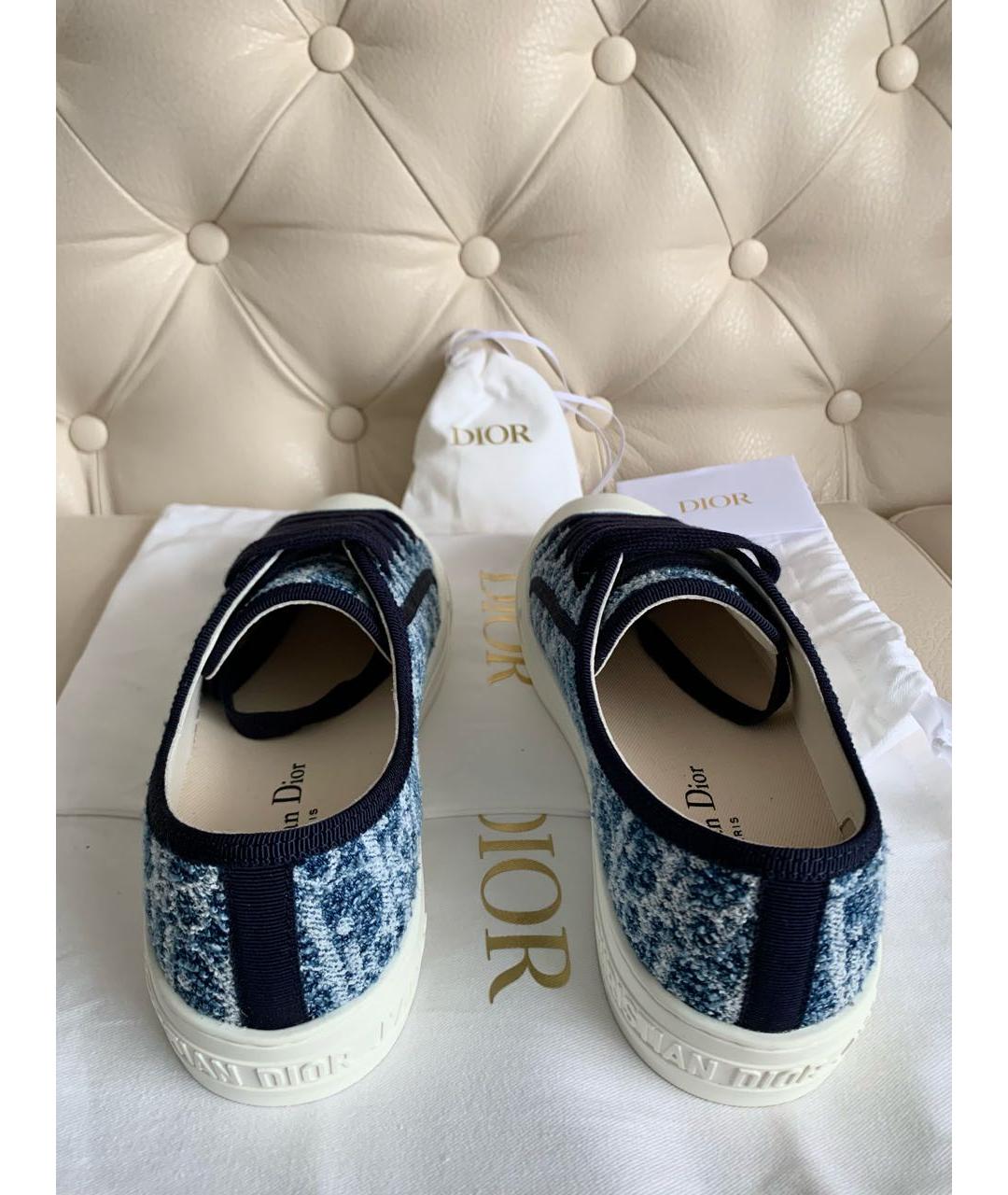 CHRISTIAN DIOR Синие текстильные кеды, фото 4