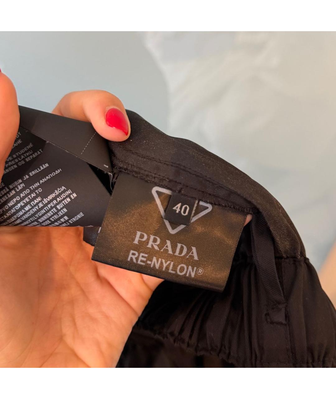 PRADA Черные нейлоновые шорты, фото 4