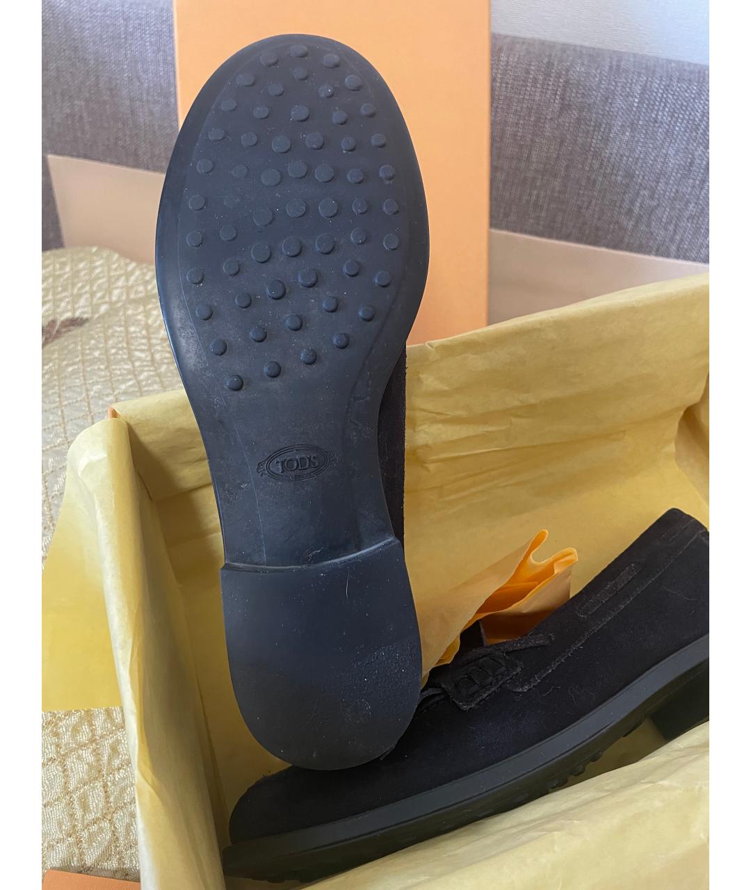 TOD'S Темно-синие замшевые лоферы, фото 5