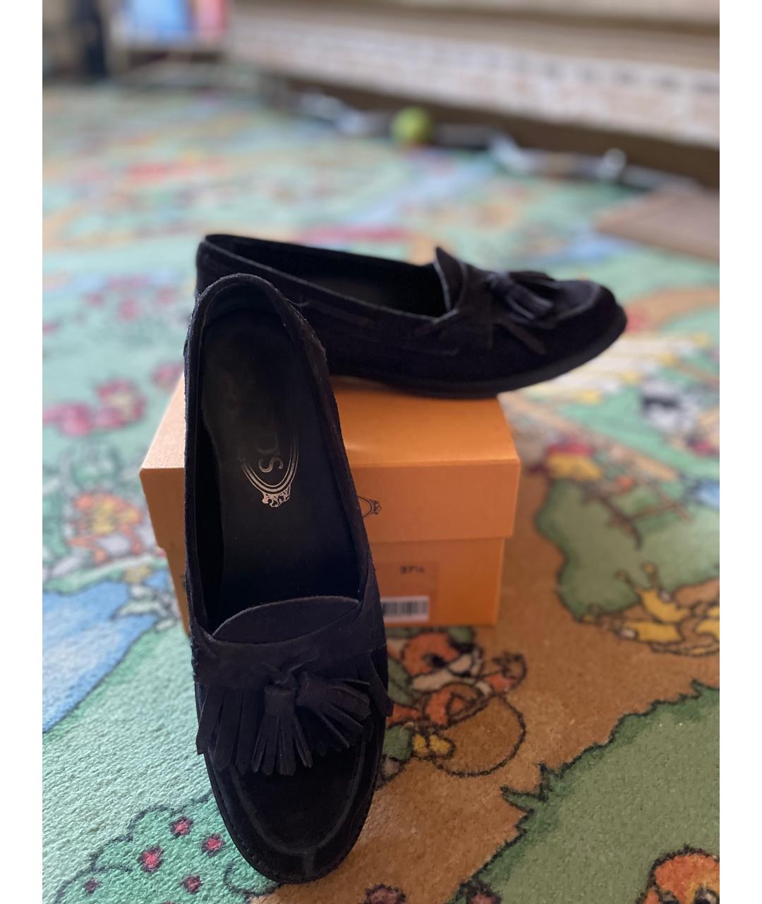 TOD'S Темно-синие замшевые лоферы, фото 2