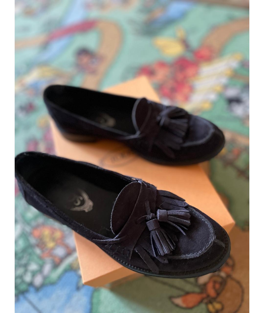 TOD'S Темно-синие замшевые лоферы, фото 8