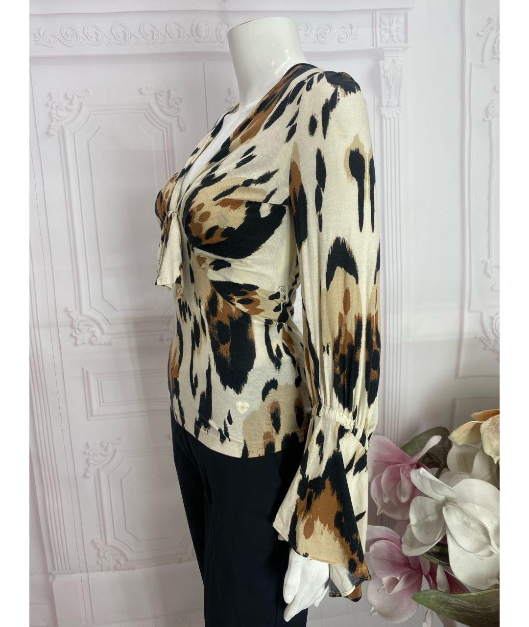 ROBERTO CAVALLI Бежевая модал блузы, фото 6