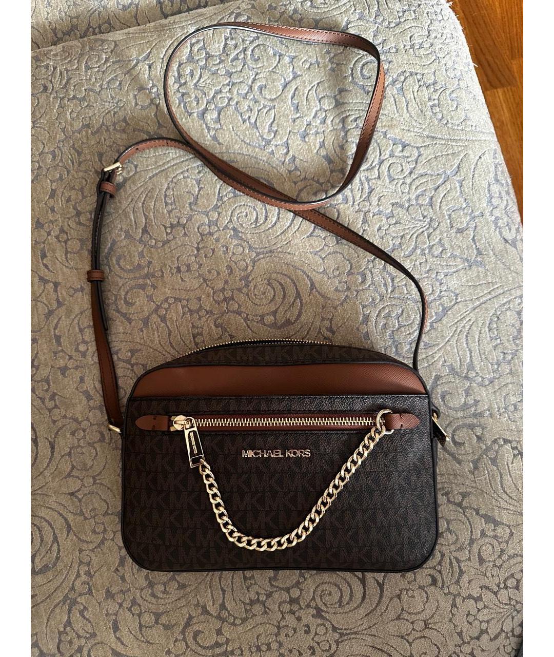 MICHAEL KORS Коричневая канва сумка через плечо, фото 5