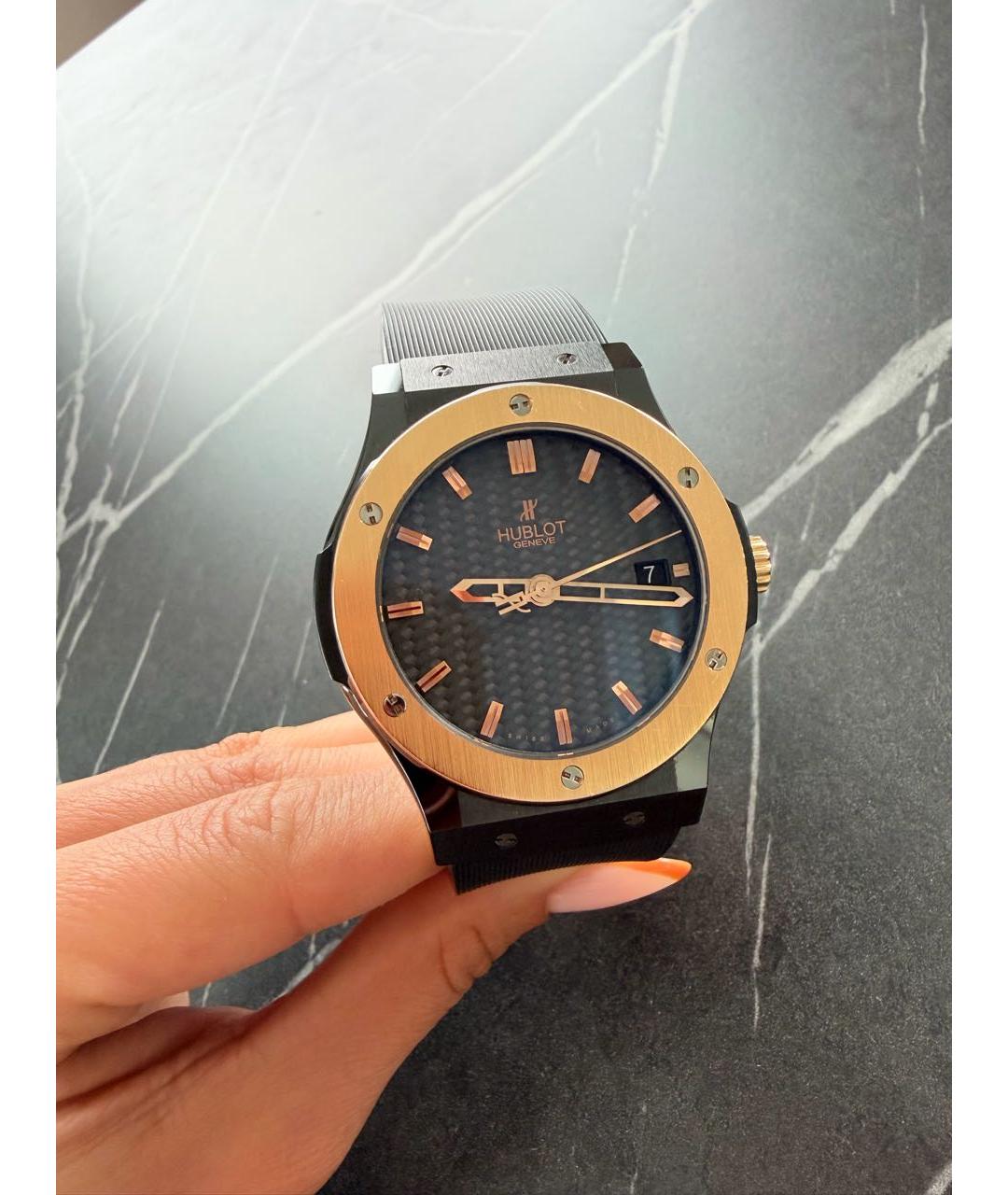HUBLOT Черные часы из розового золота, фото 2