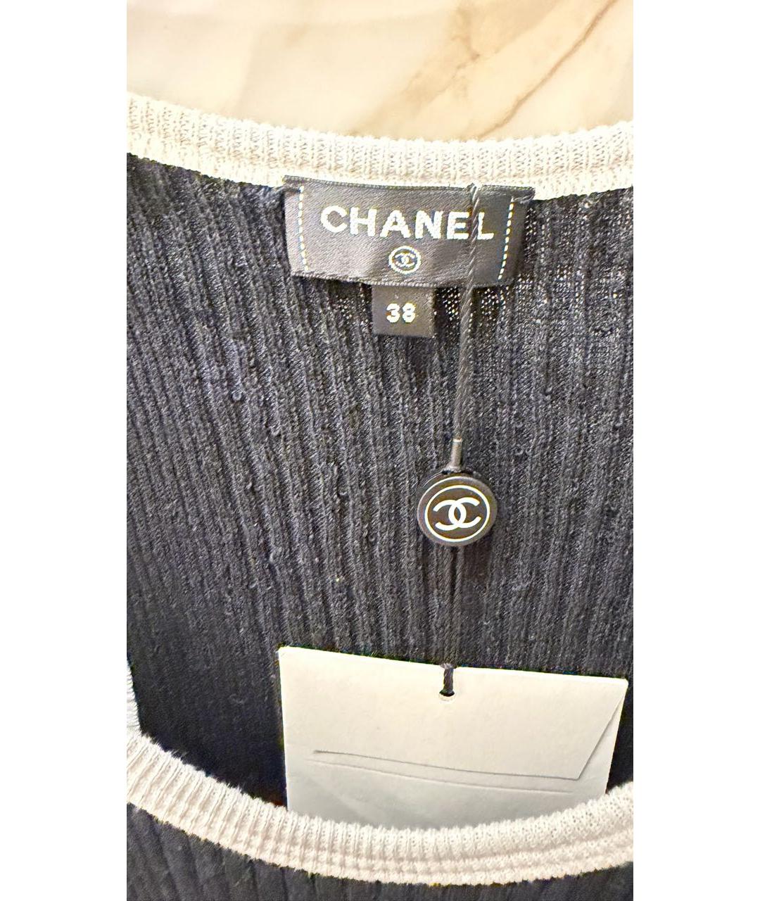 CHANEL Черное льняное повседневное платье, фото 4