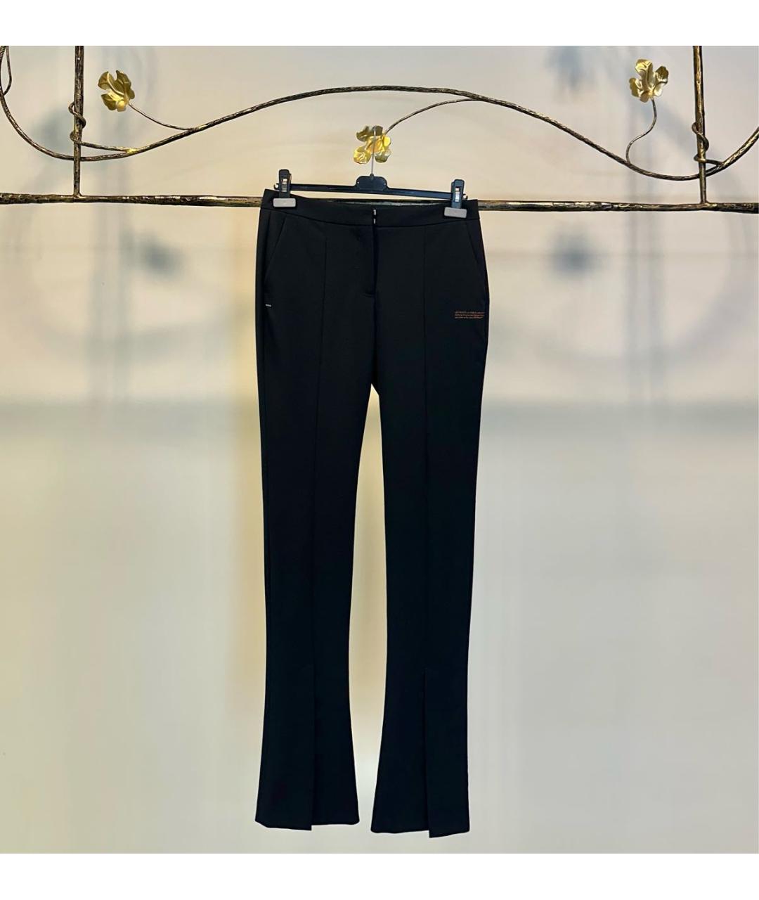 OFF-WHITE Черные шерстяные брюки узкие, фото 8
