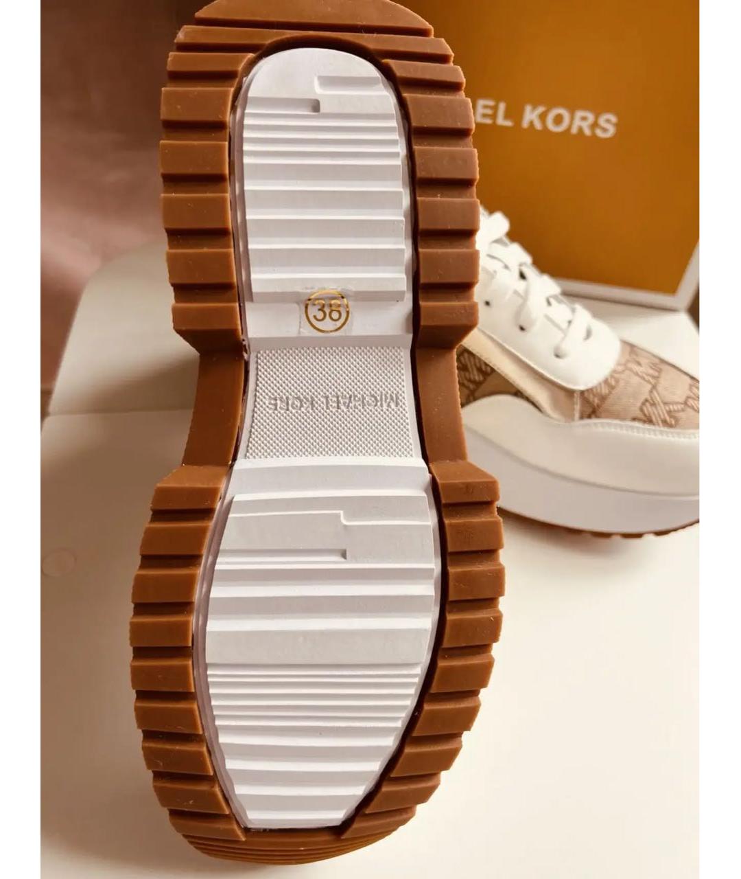 MICHAEL KORS Бежевые текстильные кроссовки, фото 3