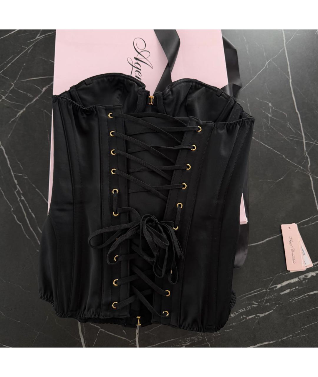 AGENT PROVOCATEUR Черный атласный корсет, фото 4