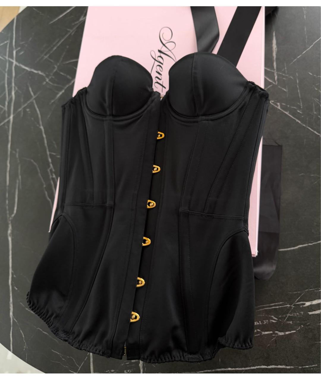 AGENT PROVOCATEUR Черный атласный корсет, фото 5